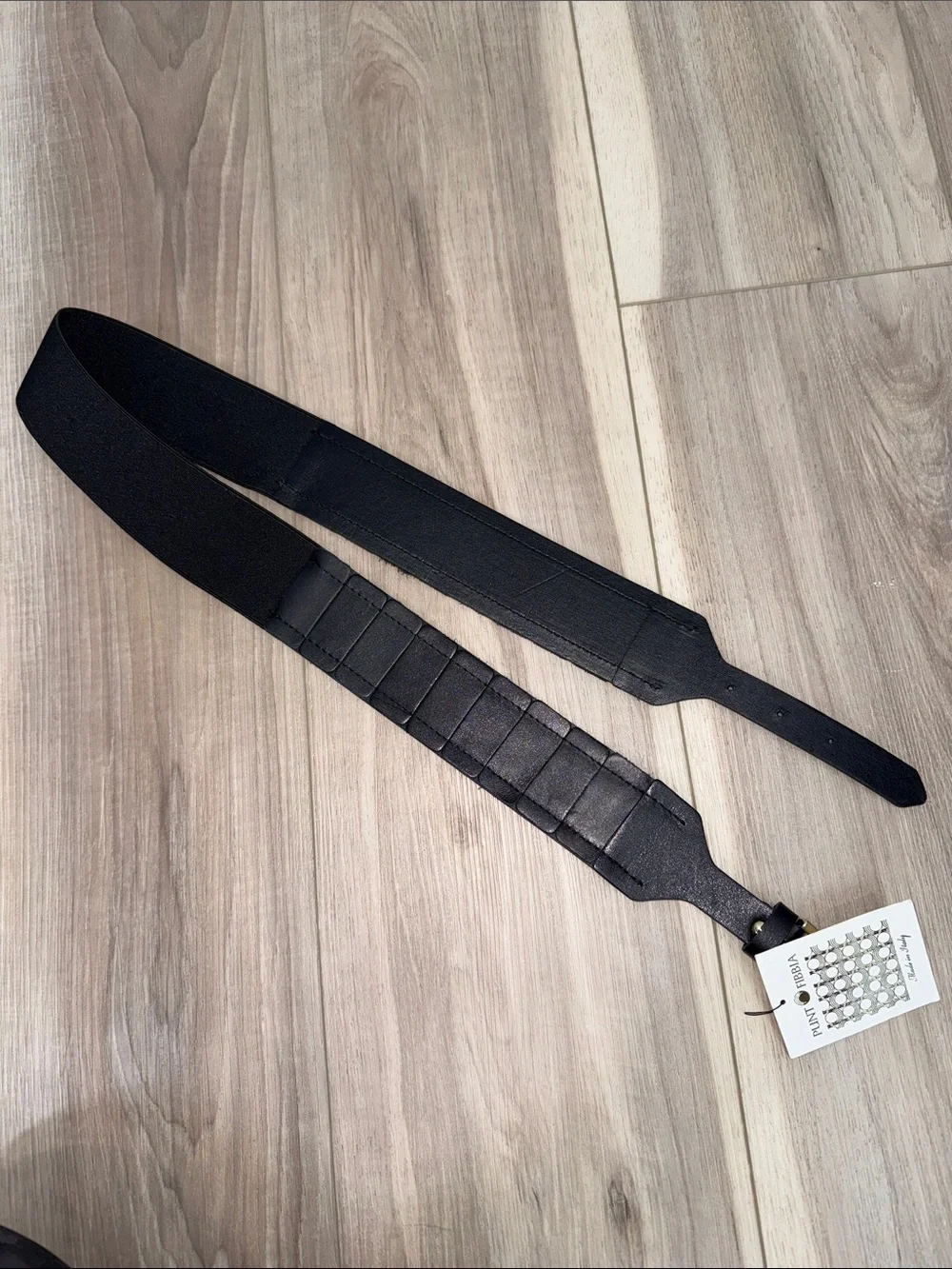 Punt Fibbia 100% genuine leather stretchy belt made in Italy NWT